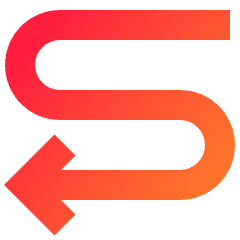 Line Arrow Curvy Left Down Icon from Sharp Gradient Set