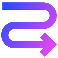 Line Arrow Curvy Right Down Icon from Sharp Gradient Set