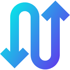 Line Arrow Curvy Up Down 3 Icon from Sharp Gradient Set