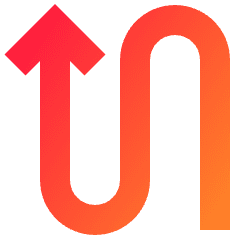 Line Arrow Curvy Up Left Icon from Sharp Gradient Set
