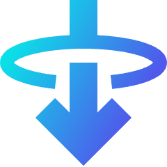 Line Arrow Elipse Down Icon from Sharp Gradient Set