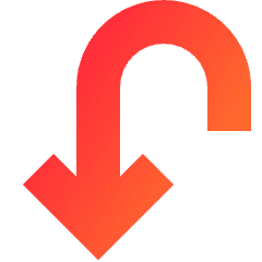 Line Arrow Turn Down Left Icon from Sharp Gradient Set