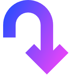 Line Arrow Turn Down Right Icon from Sharp Gradient Set