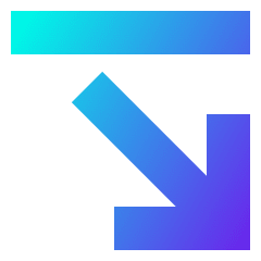 Line Line Arrow Diagonal Bottom Right Icon from Sharp Gradient Set