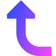 Triangle Arrow Curve Left Up Icon from Sharp Gradient Set
