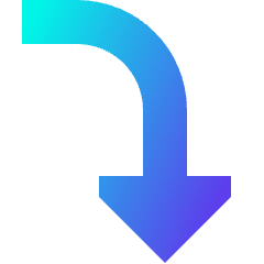 Triangle Arrow Curve Right Down Icon from Sharp Gradient Set