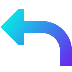 Triangle Arrow Curve Up Left Icon from Sharp Gradient Set