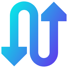 Triangle Arrow Curvy Up Down 3 Icon from Sharp Gradient Set