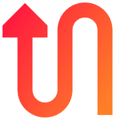 Triangle Arrow Curvy Up Left Icon from Sharp Gradient Set