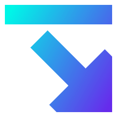 Triangle Arrow Diagonal Bottom Right Icon from Sharp Gradient Set