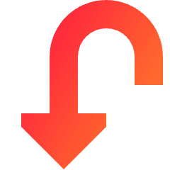 Triangle Arrow Turn Down Left Icon from Sharp Gradient Set