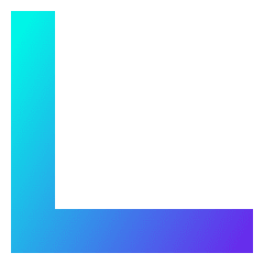 Tailless Line Arrow Bottom Left Icon from Sharp Gradient Set