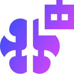 Artificial Intelligence Robot Icon from Sharp Gradient Set