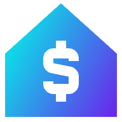 Properties Mortgage Icon from Sharp Gradient Set