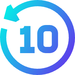 Button Go Backward 10 Icon from Sharp Gradient Set