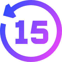 Button Go Backward 15 Icon from Sharp Gradient Set