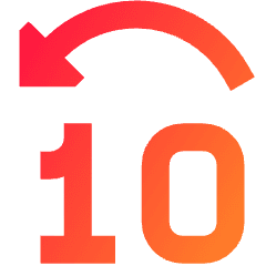 Button Jump Backward 10 Icon from Sharp Gradient Set