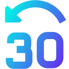 Button Jump Backward 30 Icon from Sharp Gradient Set