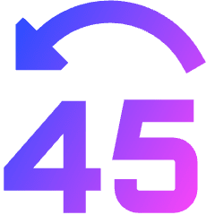 Button Jump Backward 45 Icon from Sharp Gradient Set