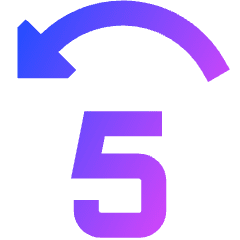 Button Jump Backward 5 Icon from Sharp Gradient Set