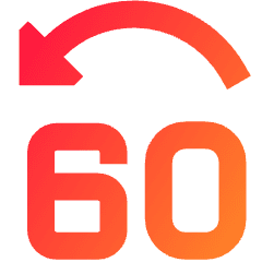 Button Jump Backward 60 Icon from Sharp Gradient Set