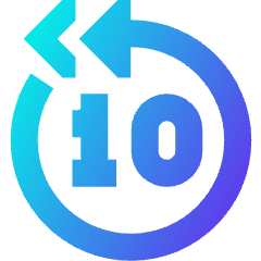 Button Skip Backward 10 Icon from Sharp Gradient Set