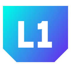 Left Button One Icon from Sharp Gradient Set