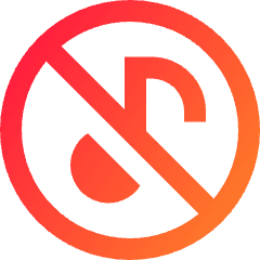 Music Note Circle Off Icon from Sharp Gradient Set