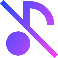 Music Note Off 1 Icon from Sharp Gradient Set