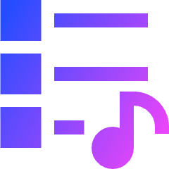 Play List 7 Icon from Sharp Gradient Set