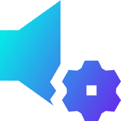 Volume Setting Gear Icon from Sharp Gradient Set