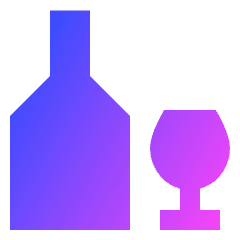 Wine Bottle And Glass Icon from Sharp Gradient Set