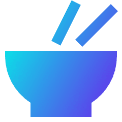 Bowl Chop Stick Icon from Sharp Gradient Set