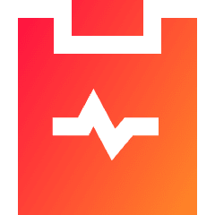 Heart Rate Clipboard Icon from Sharp Gradient Set