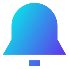 Bell Notification Icon from Sharp Gradient Set
