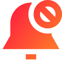Block Bell Notification Icon from Sharp Gradient Set