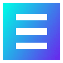 Align Three Horizontal Square Icon from Sharp Gradient Set