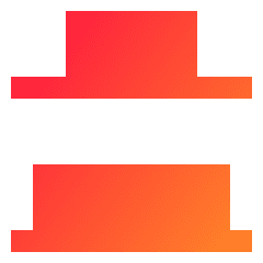Distribute Bottom Icon from Sharp Gradient Set