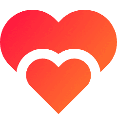 Double Heart Icon from Sharp Gradient Set