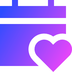 Calendar Heart Icon from Sharp Gradient Set