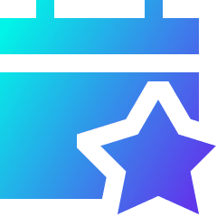 Calendar Star Icon from Sharp Gradient Set