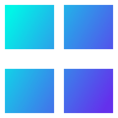 Dashboard Horizontal Rectangle Half Icon from Sharp Gradient Set