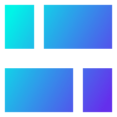 Dashboard Horizontal Rectangle Split 2 Icon from Sharp Gradient Set
