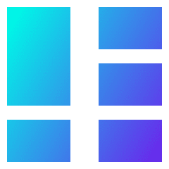 Dashboard Vertical Rectangle Split 4 Icon from Sharp Gradient Set