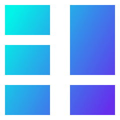 Dashboard Vertical Rectangle Split 6 Icon from Sharp Gradient Set