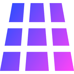 3d Perspective Grid Icon from Sharp Gradient Set