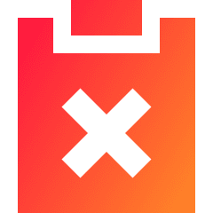 Clipboard Delete Icon from Sharp Gradient Set