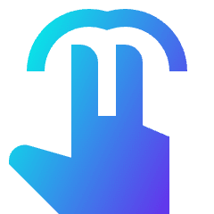 Two Finger Tap Icon from Sharp Gradient Set