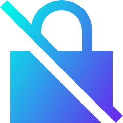 Disabled Padlock Icon from Sharp Gradient Set
