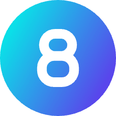 Number Eight Circle Icon from Sharp Gradient Set